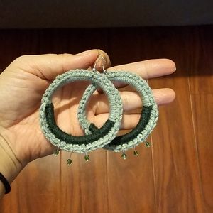 Handmade Crochet Hoop Earrings